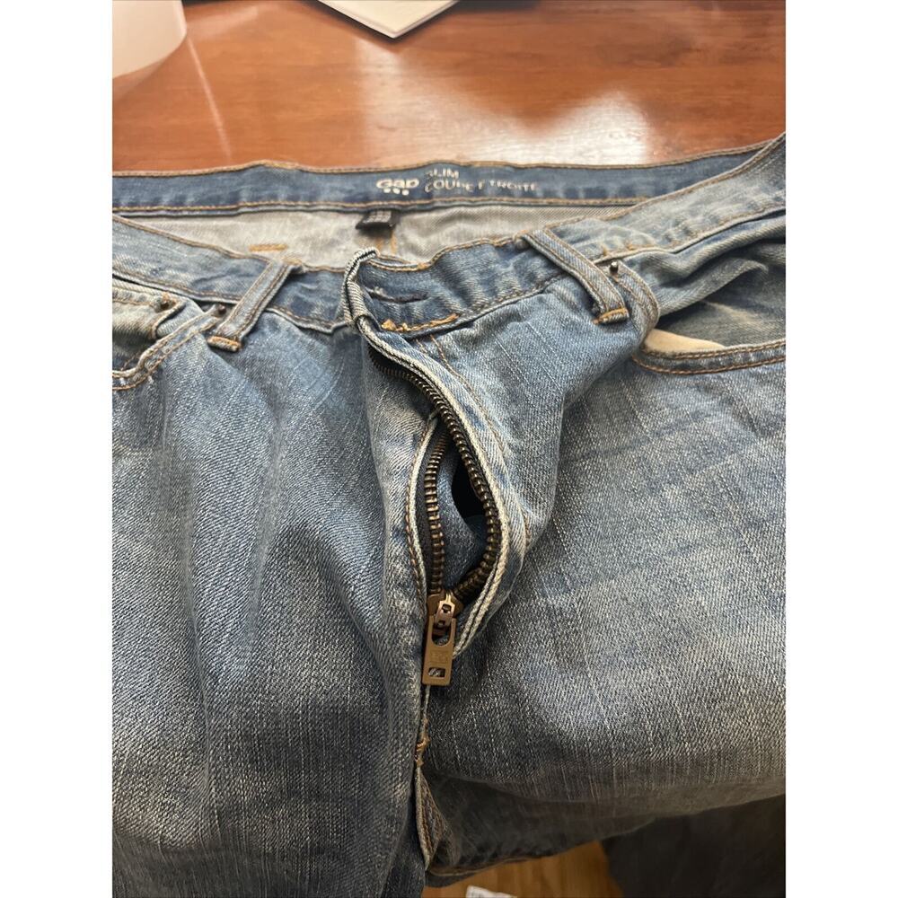 Gap Men's Jeans 38x32 Slim Fit Denim Medium Wash Coupe Etroite